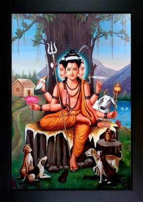 RV SALES Lord Dattatreya Photo Frame Religious Frame