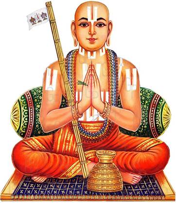 Giriram Photos Sri Ramanujacharya/ Sri Ramanjua - Small Size (6" x 4" Inches) Photo Wooden Cutout Religious Frame