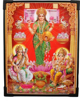 Dharmikk Laxmi|Saraswati|Ganesh Ji Photo Religious Frame