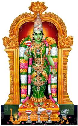 Giriram Photos Sri Meenakshi Amman Small Size (6" x 4") Photo Cutout Religious Frame