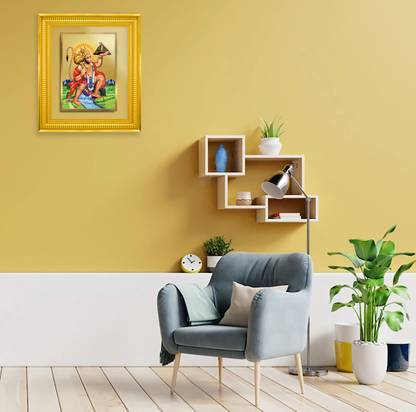 DIVINITI Hanuman with Parvat Gold Plated Wall Photo Frame,DG Frame 022 Size 4 Religious Frame