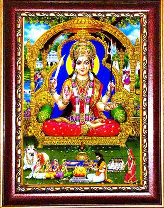 SUNINOW JAI SANTOSHI MAA | SANTOSHI MAA | HINDU FOLKLORE |GODDESS PHOTO Religious Frame