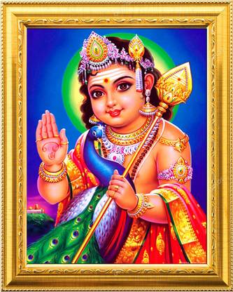 NDFRAME Lord Subramanya Swamy Murugan Valli Devasena Kartikeya Religious Frame