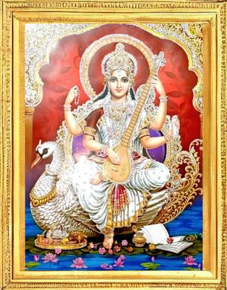 SUNINOW Saraswati maa photo frame big size Religious Frame