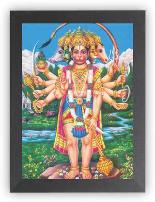 Nuoshopping Panchmukhi Hanuman/Bajrangbali/sankatmochan/PawanPutra/Lord Hanuman photo frame Religious Frame