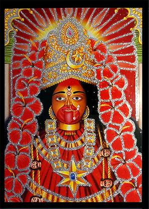 Deshkart E Commerce TARA MATA (5 INCH X 7 INCH) LAMINATED PHOTO WITH BACK SUPPORT MOUNT Religious Frame