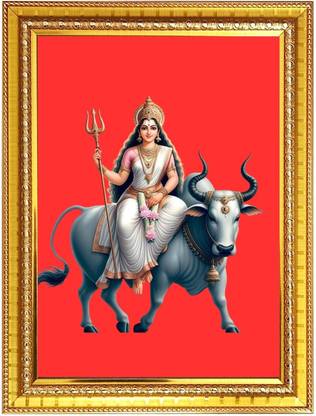 HitechMart Maa Brahmacharini Photo Frame 12x16 Inches Religious Frame