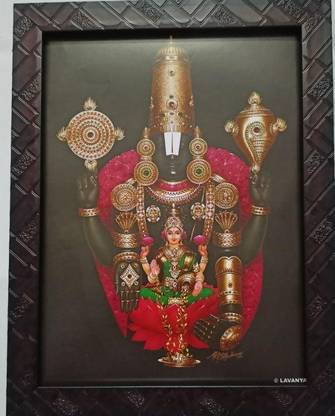 VGS MARKETINGS Dhan Lakshmi Dhana Laxmi with Srinivasa Religious Frame