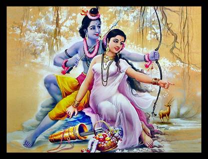 Tanish Arts LORD RAM -SITA JI Religious Frame