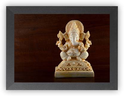 DECORPRINT DESIGN Goddess Ganesh HD Photo Frame, Ganesh Painting, ganesh photo frame Religious Frame