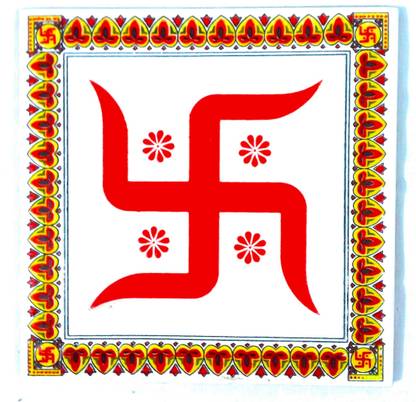 Eastern Handicrafts Swastika Religious Tile