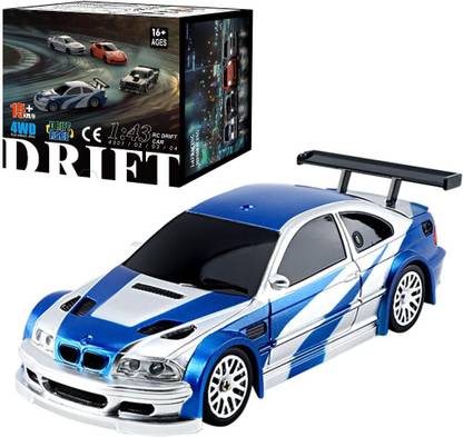 atozyy Detailed Diecast Sports Car Model with Spoiler | Blue & Silver Race Car