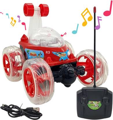 Just97 BEN-10 Rechargeable- Remote Control 360 Degree Rotating Stunt CAR for Kids R3