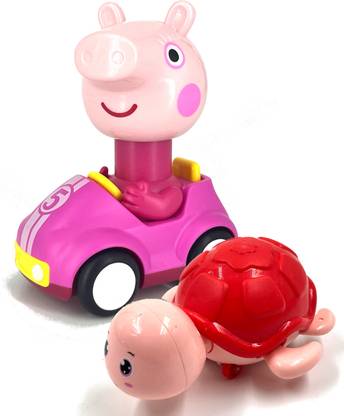 Playrox Peppa Pig Press n Go Crawling Turtle Toy Set for 1 2 3 4 Year Old Boy Girl Baby