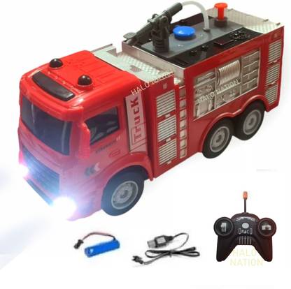 HALO NATION Remote Control Fire Engine Truck Fire Fighter RC Fire Truck wit Real Water Spray