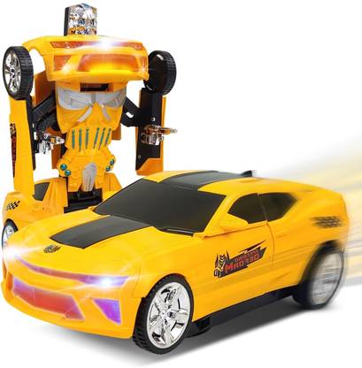 SNM97 Robot to Car Converting Transformer Toy For Kids (Yellow)