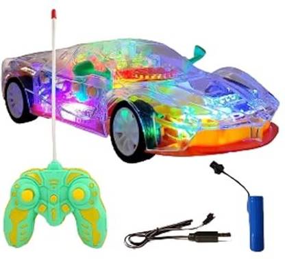 hda group Transparent 3D Concept Remote Control Car Toy for Kids with 360 Degree Rotation