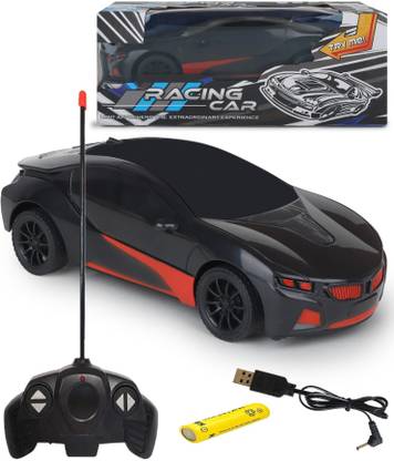 CADDLE & TOES Remote Control Toy Car Electric Chargeable 3D Lightning (Royal Black)
