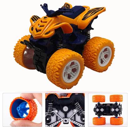 ZUNBELLA 4WD Mini Monster Friction Powered Push & Go Bike for Kids with Big Rubber Tyres