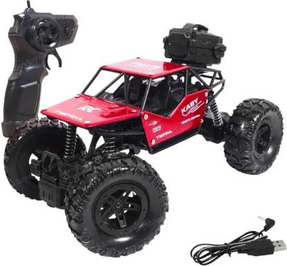 hda group Red Kaby Rock Crawler Car for Kids Smoke with Chargeable 1.18 RC Car