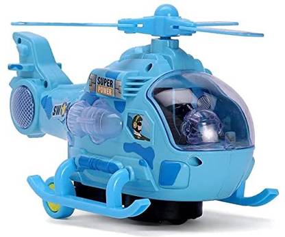 Prapti Mart Electric Helicopter Without Remote 360 Degree Rotation Musical and 3D Lights Toy