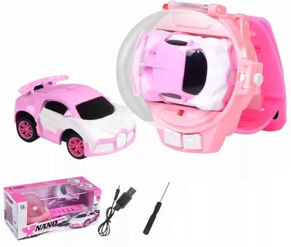 HEZKOL Mini Remote Control Watch Car Cartoon Toy Wrist Racing Car Watch Toy For Kids
