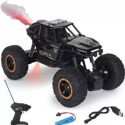 toyboyzone Smoke Spray Rock Crawler Rechargeable Stunt Car with Light Smoke Monster Car Red