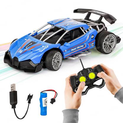 FIDDLERZ Rechargeable Remote Control Racer Car Speed Racing Sports Car 1: 16 Scale(Blue)