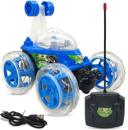 Kids junction Music & Light Rechargable Acrobatic 360 Degree Remote Control Twisting Stunt Car