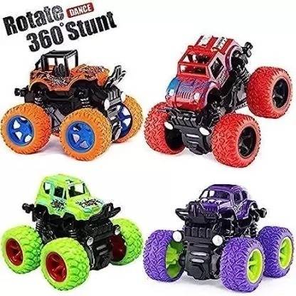 Toshee Mini Monster Truck Friction Cars Toys, 360 Degree Stunt 4wd Cars Push go Truck
