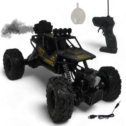 Aavkar creation Rock Crawler Black Car 4x4 With Mist Smoke And Monster Truck