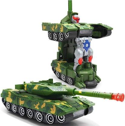 Tiny Miny 2-in-1 Automatically Tank to Robot Toy with Light
