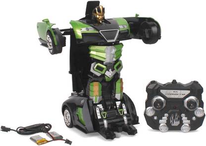 Turbo-S Remote Control Transforming Robot Car Green