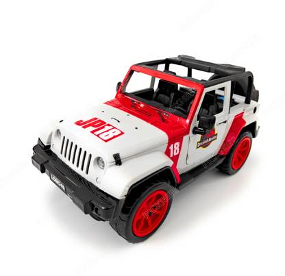 PICKNIES Jurassic Park Dino Hunter Jeep Toy with Light, Sound and Openable Doors