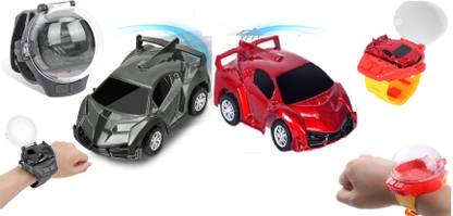 Bestie Toys Mini Watch Car Grey Racing And Red Model Remote Control Car For Kids(Combo)
