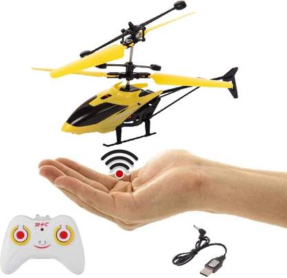 HARK HUB Remote Control and Hand Sensor Helicopter Flying Toy - Yellow