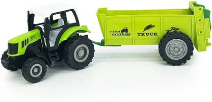 रूहानी टॉयज़ & गिफ्ट गैलरी Metal Tractor Trailer Toy with Fertilizer Spreader Diecast Toy Cars(Green)