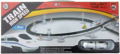 shivonline High Speed Bullet Train with Tracks | Model Electric Toy Train Set for Kids