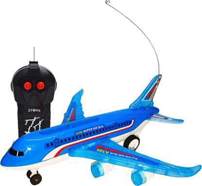 Toy DEKHO A386 Airplane with Full Body Light and Sound Wheel Remote Control Toy for Kids