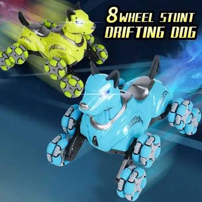 Kidziit 8-wheel Stunt Car Machine Electric Dog Car Drift Deformation Remote Control Car