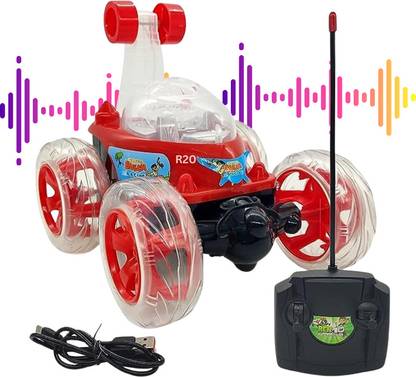 Just97 BEN-10 Rechargeable- Remote Control 360 Degree Rotating Stunt CAR for Kids R20