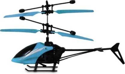Tenmar Flying Mini RC Infrared Induction Helicopter Aircraft Flashing Light TOY (Blue)