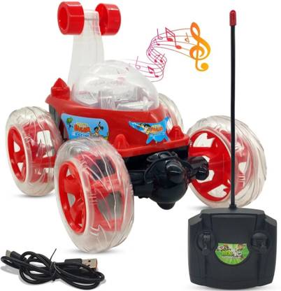 Glamour Ben 10 Remote Control Rechargeable 360 Degree Stunt Car Chota Bheem Car (Red)