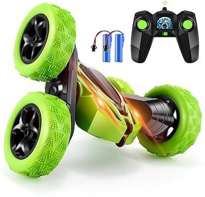 Glenston Remote Control Car Double Sided 360°Rotating 4WD RC Cars with Headlights