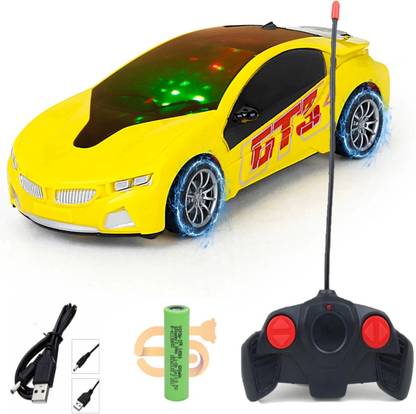 CADDLE & TOES Famous Car Remote Control 3D with LED Lights, Chargeable