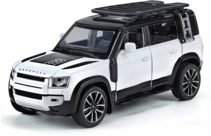 Ruhani Toys & Gift Gallery 1:32 Land Rover Defender Diecast Model Toy Car with Light & Sound (White Colour)