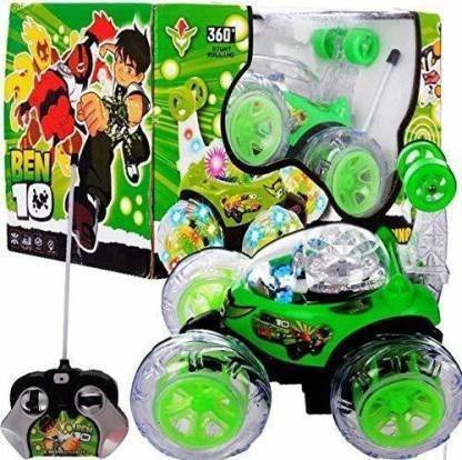 Auramini Creations Ben10 Stunt car 360 Degree Rotating with Light music and action,forward, backwards, do a 360-degree spin flip