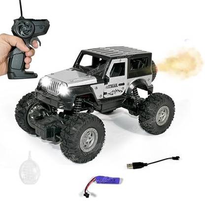 VikriDa Remote Control Car for Kids with Mist Smoke Effect 2 Wd Monster Truck