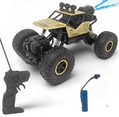 FANSEEKART Big Size Metal Body 4x4 Remote Control Rock Crawler Smoke Car with Battery_08