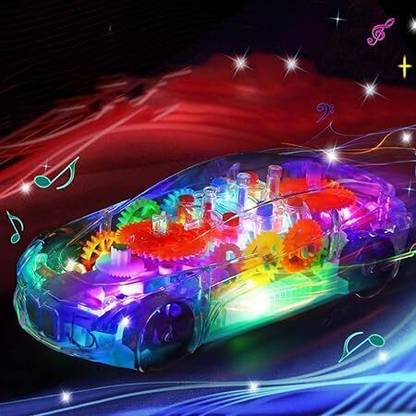 Toys R Us Fastlane 3D Super Transparent Car 360 Mechanical Rotation with Sound &Light Toys for Kids